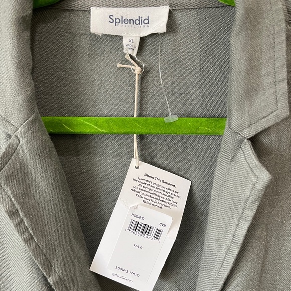 Splendid Soleil Soft Rayon Linen Blend Olive Green Jacket Size XL MRSP $178 NWT - Picture 5 of 7